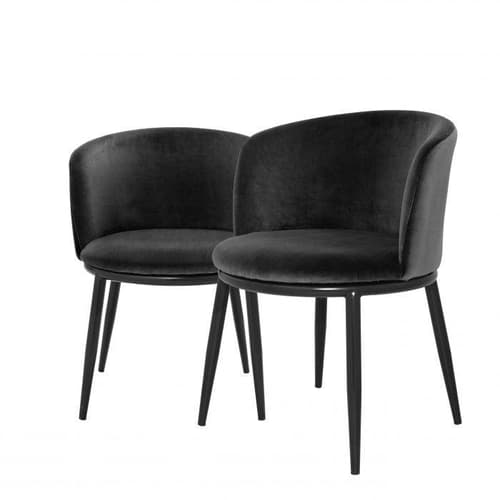 Filmore Set Of 2 Cameron Black Dining Chair by Eichholtz
