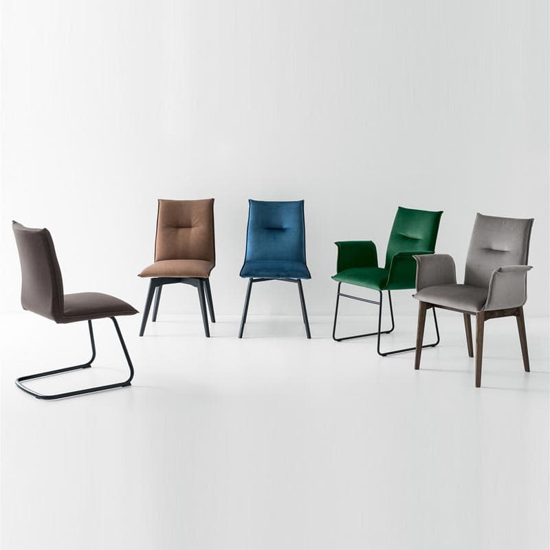 Maya Metal And Fabric Upholstered Dining Chair by Connubia Calligaris