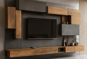 Wooden framed luxury wall mounted TV units