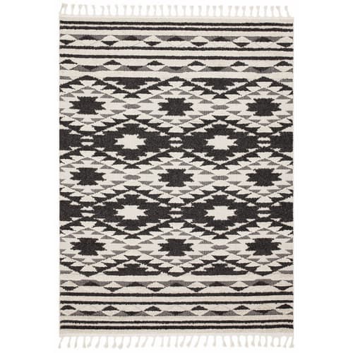 Taza Ta04 Black And White Rug by Attic Rugs