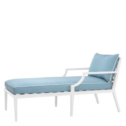 Bella Vista White Finish Chaise Longue by Eichholtz