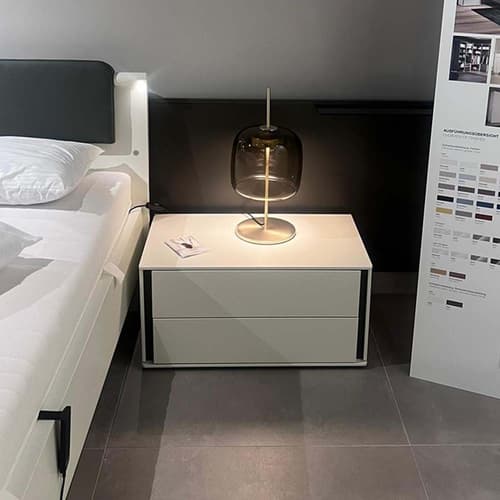 2 Drawer Bedside with Panel and Gl by Hulsta | FCI Clearance