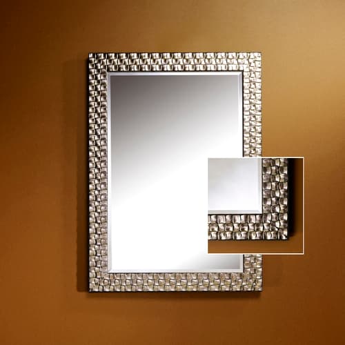 Almeria Silver Rect Mirror by Quick Ship