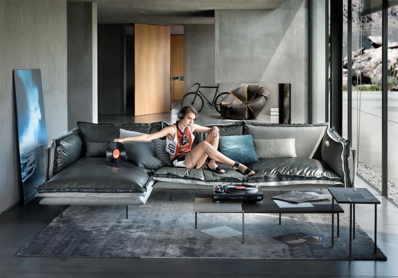 Spacious luxury living room with sofa