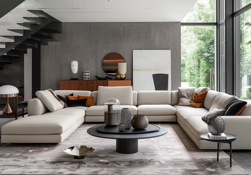 Luxurious sofa with modern design