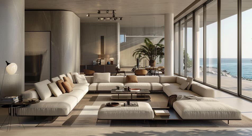 Elegant leather luxury sofa