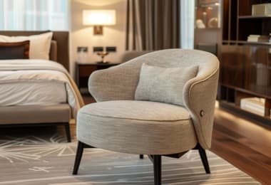 Modern comfortable upholstered fabric accent chairs