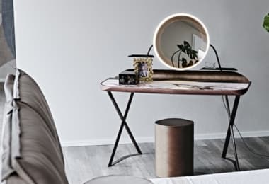 High quality minimalist dressing table with a round mirror