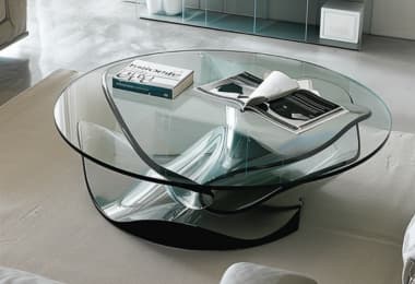 Minimal Grey Glass Top Coffee Tables