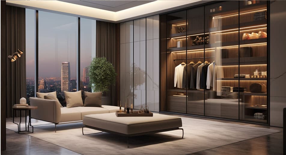 Luxury fitted Wardrobes With Mirrored Doors