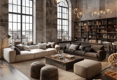 Luxury furniture in industrial style