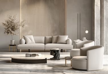 Luxury furniture in minimalist style