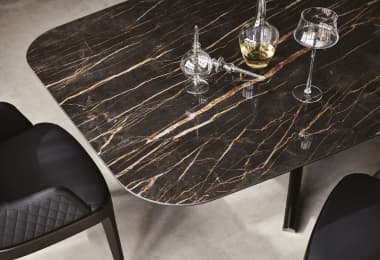 Ceramic top dining tables by Naos