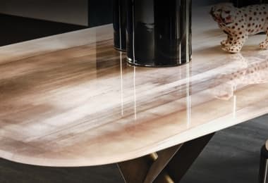 Gloss finish Marble top luxury dining table by Catellan Italia