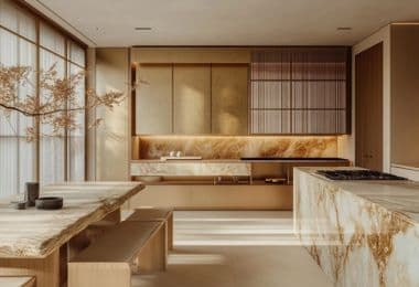 Extremely elegant Japandi Kitchens designing by FCI London