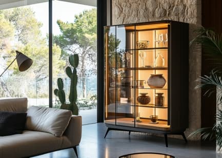 Luxury Glass Display Cabinet For Living Room