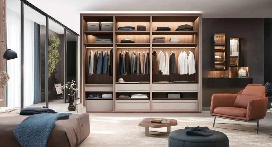 Luxury Brown Wardrobes For Clothes Storages