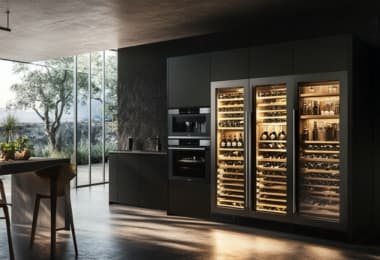 Luxury Wine Display Unit With Built-In Lighting