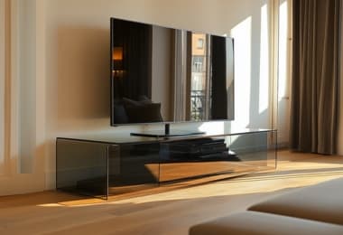 Stylish glass finish black TV Units