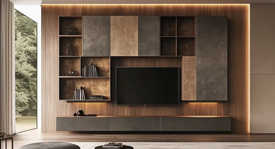 Luxury wall mounted TV units with Internal Lighting