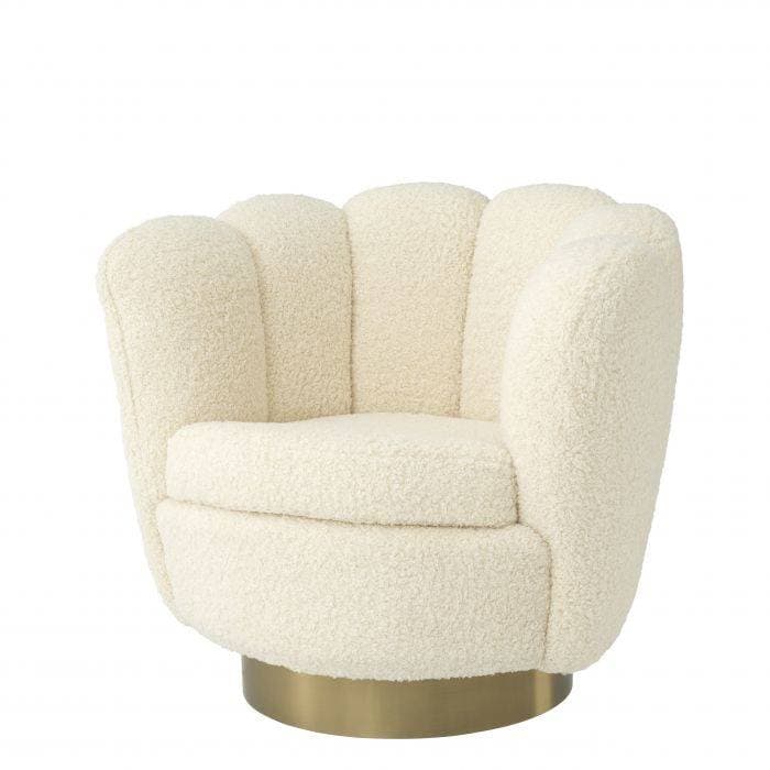 Mirage Faux Shearling Swivel Chair by Eichholtz