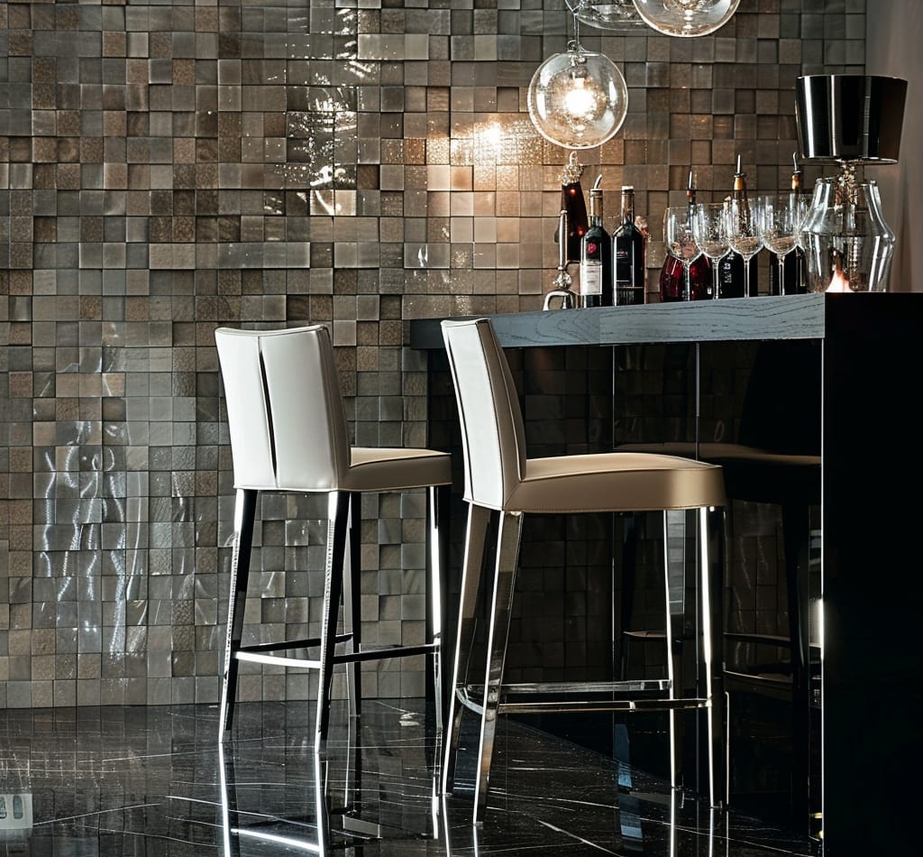 Luxury bars and stools with metal legs