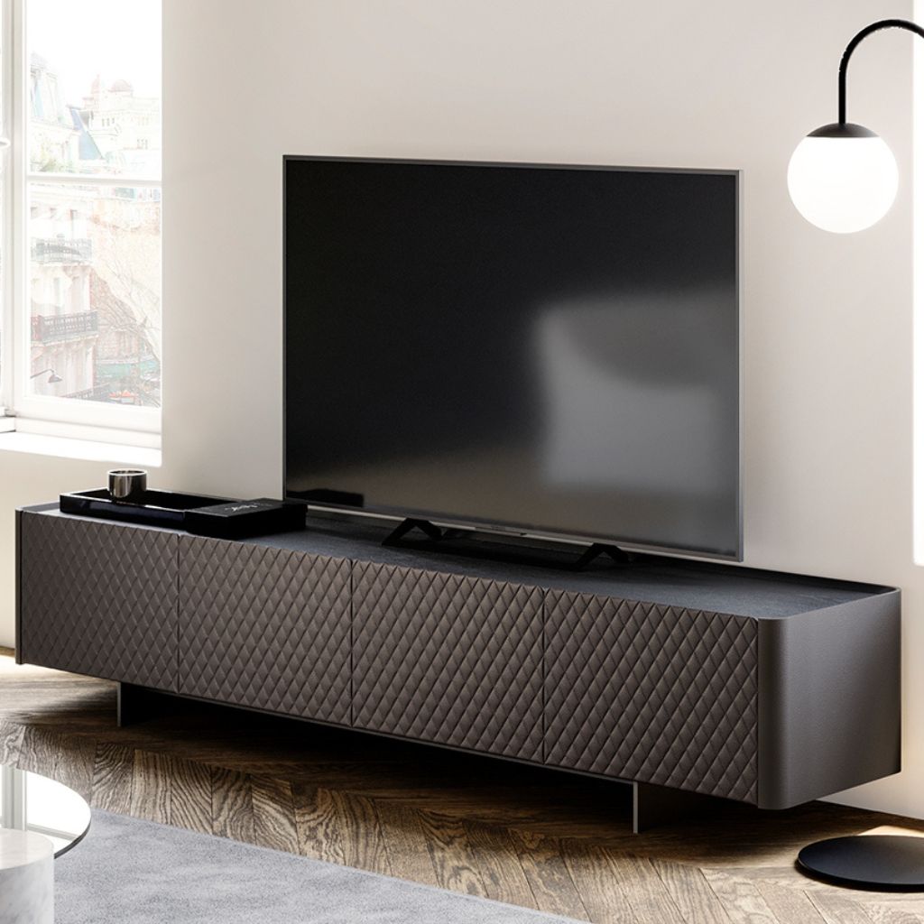 Brown matt lacquered stylish TV stands