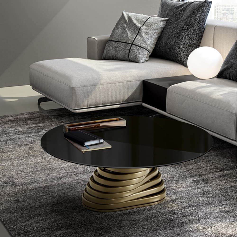 Rotolo Low Top Glass Coffee Table By FCI London