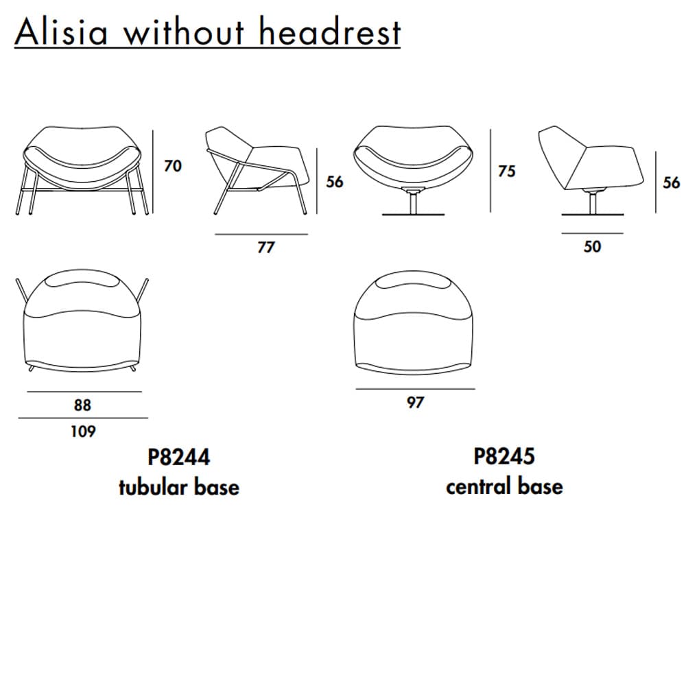 Alisia Without Headrest Armchair By FCI London