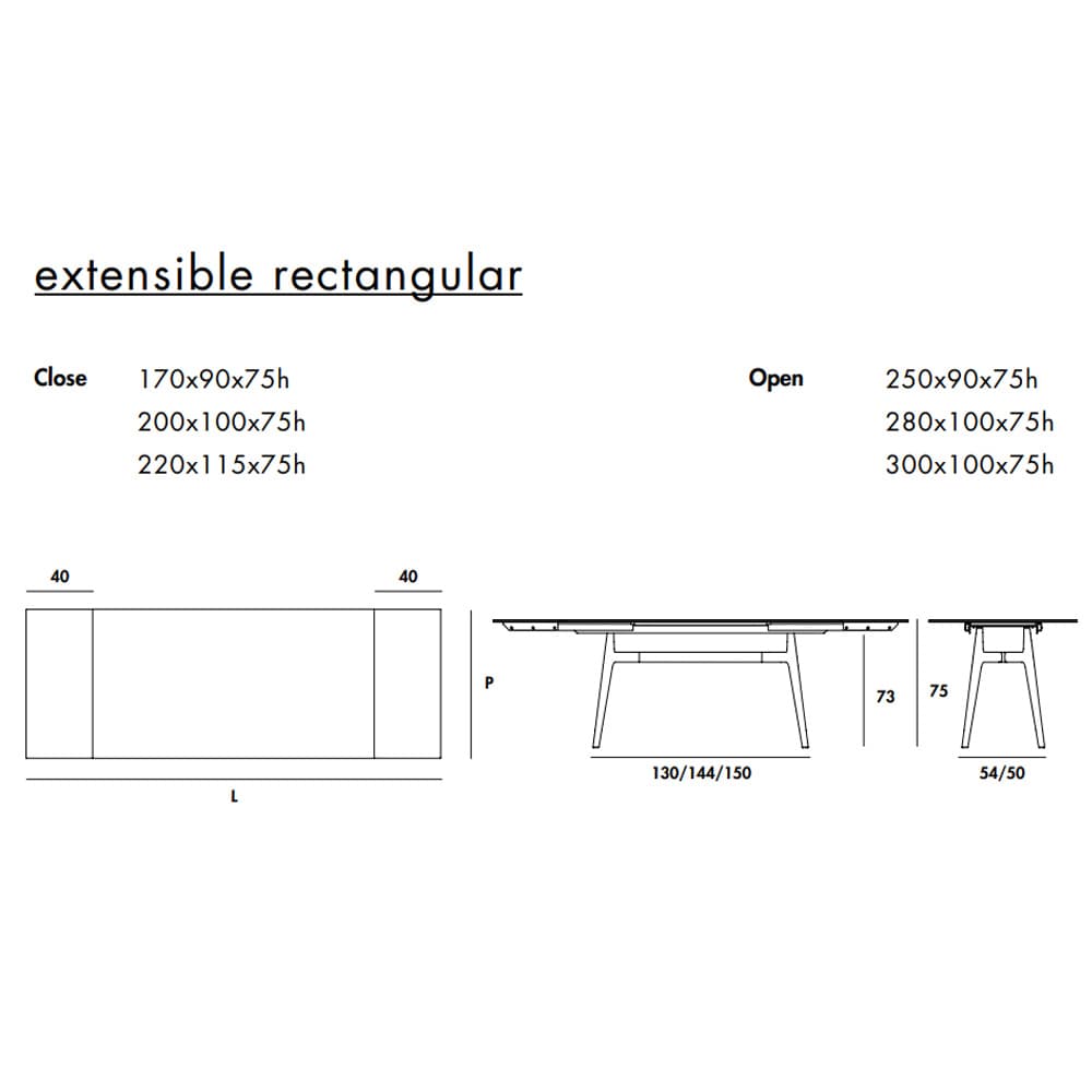 Lewood Rectangular Extensible Dining Table By FCI London