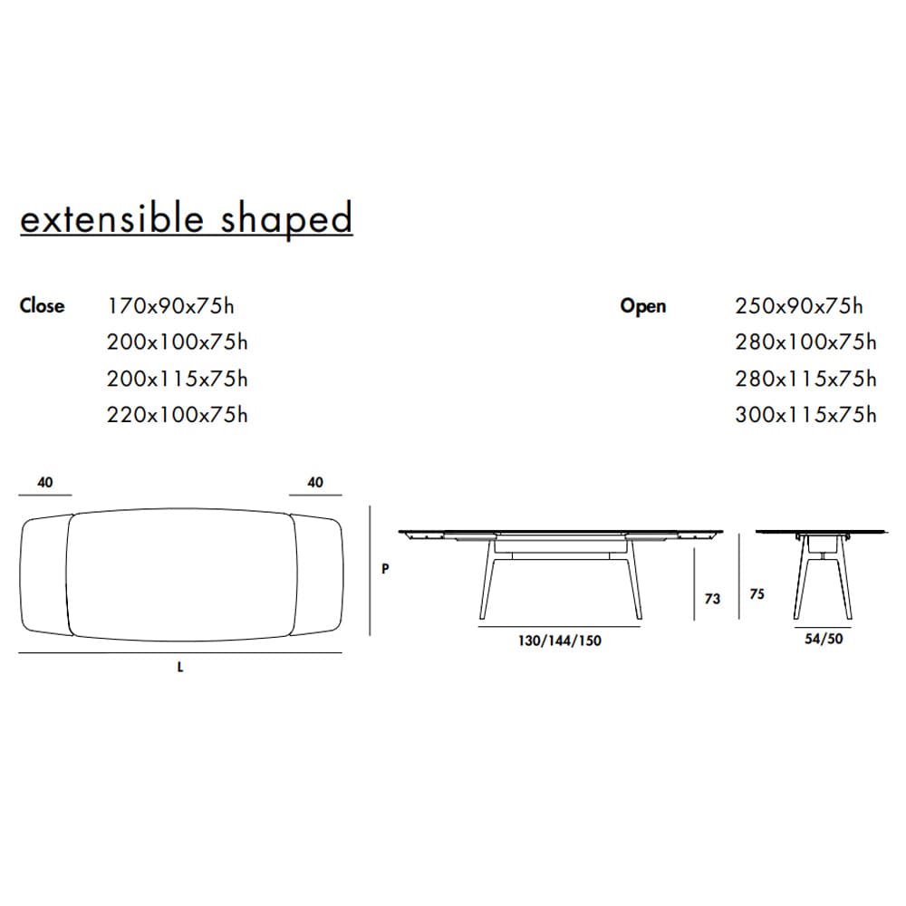 Lewood Shaped Extensible Dining Table By FCI London