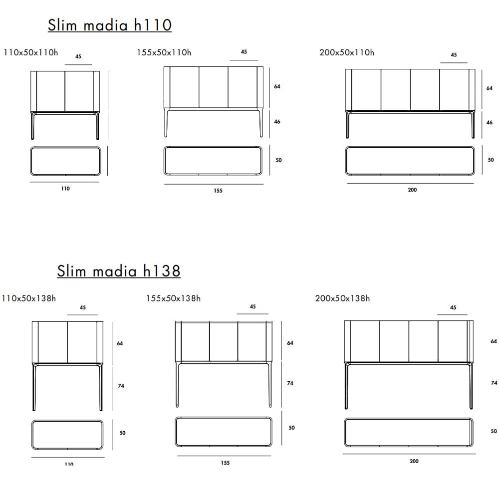 Slim 3 Doors Sideboard By FCI London