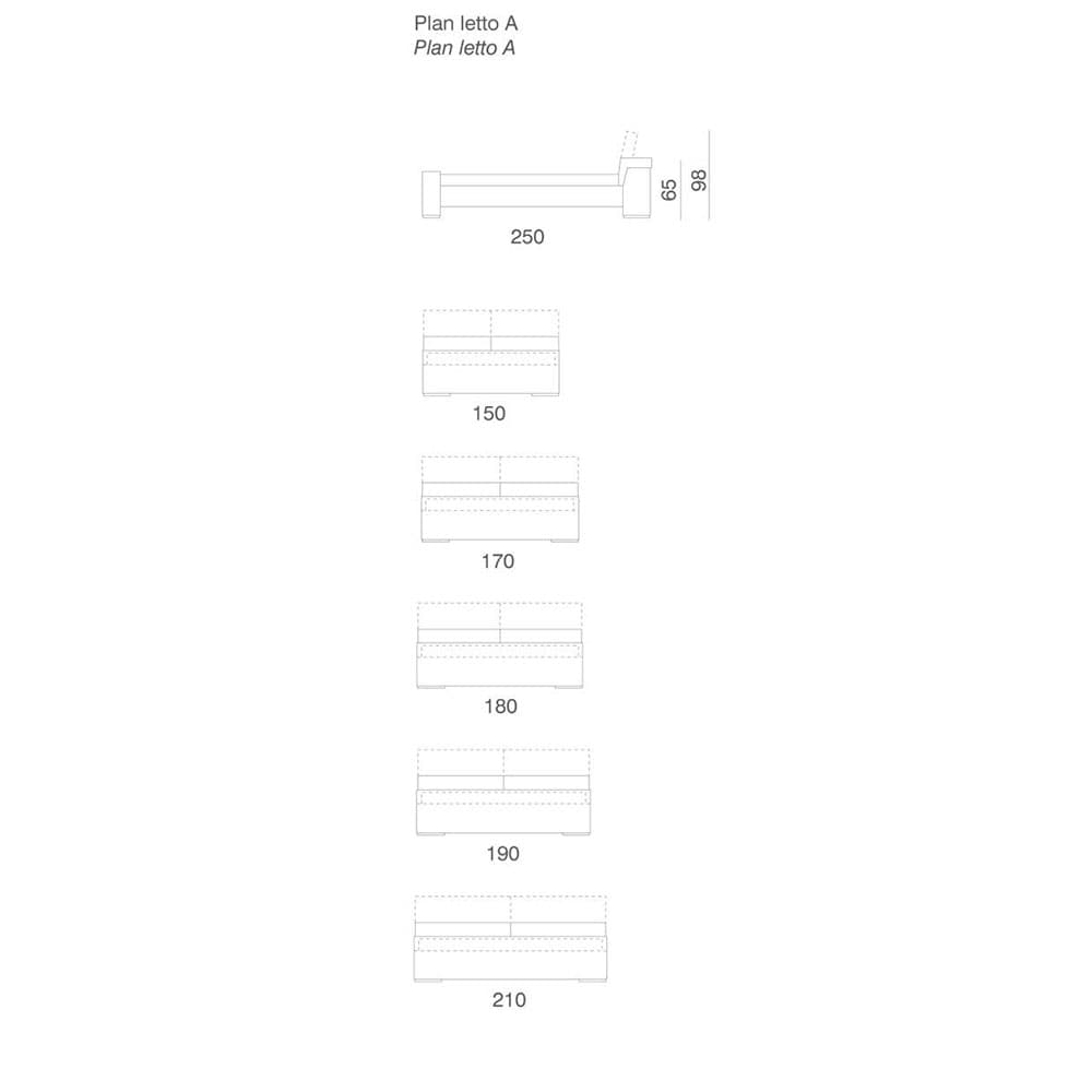 Plan Bed A Double Bed Accent Collection by Naustro Italia