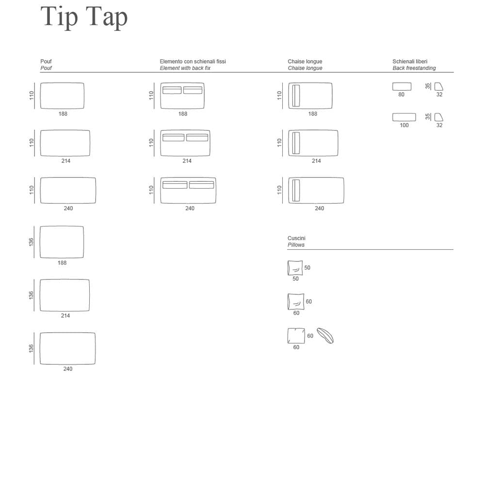 Tip Tap Modular Sofa Accent Collection by Naustro Italia