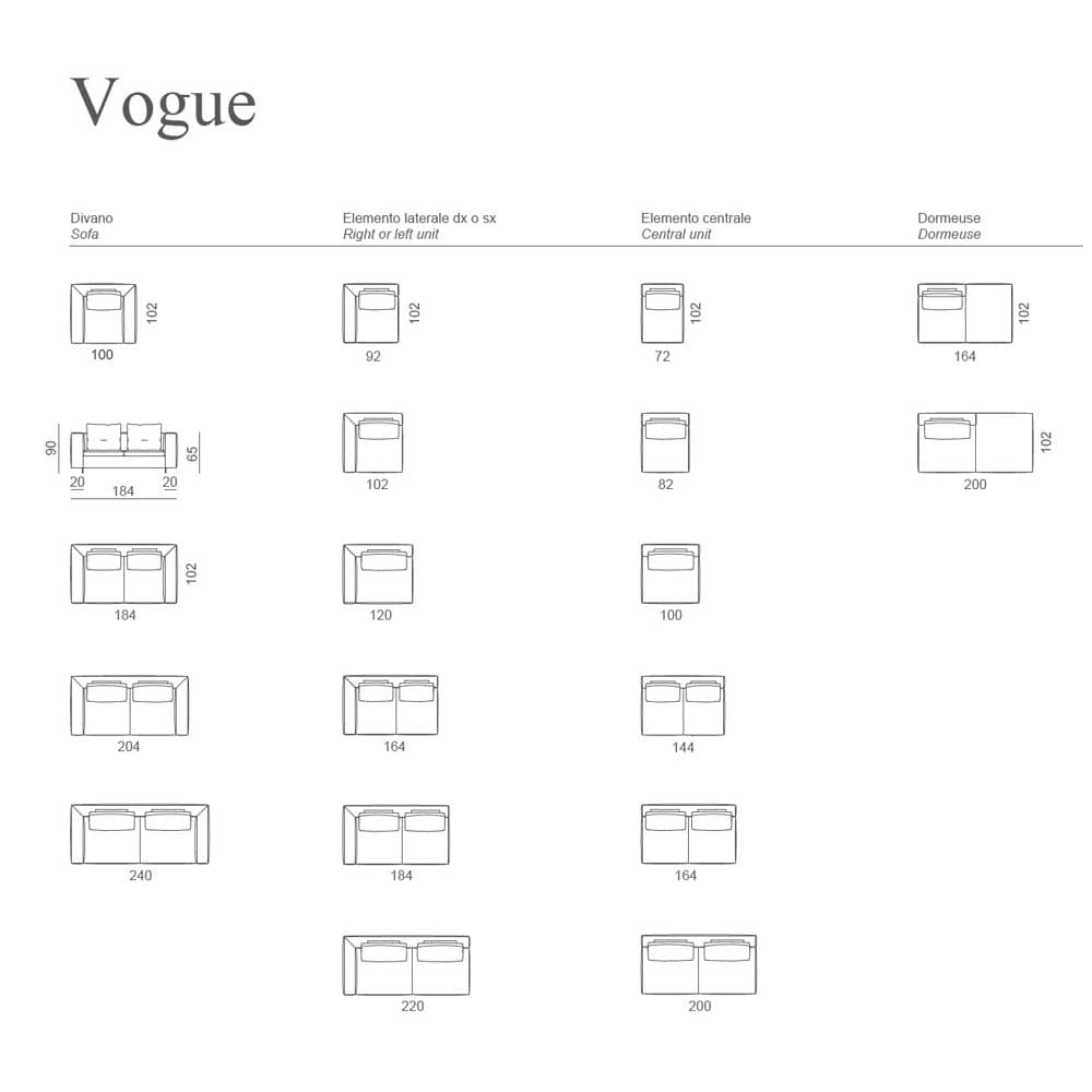 Vogue Curve Modular Sofa Accent Collection by Naustro Italia