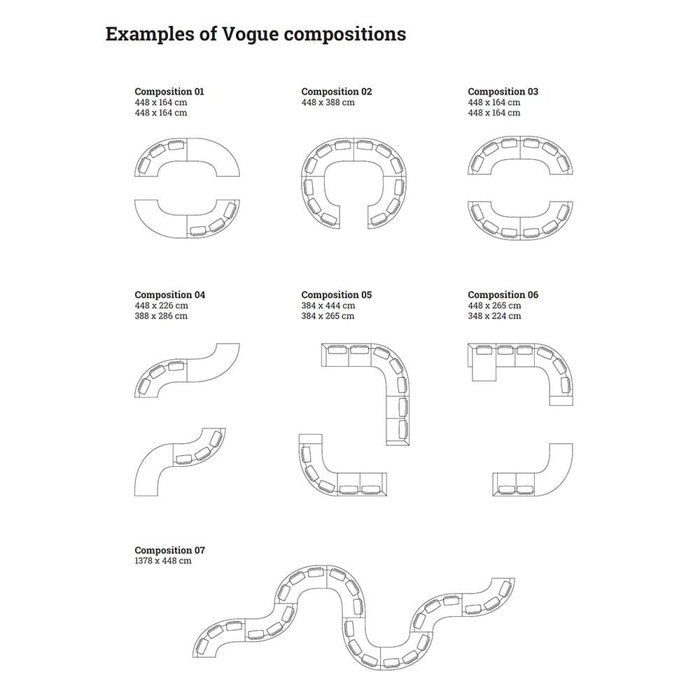 Vogue Curve Modular Sofa Accent Collection by Naustro Italia