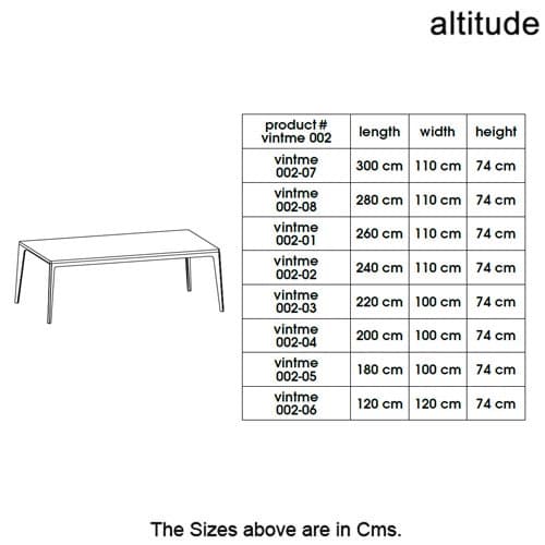 Vintme 002 Dining Table by Altitude