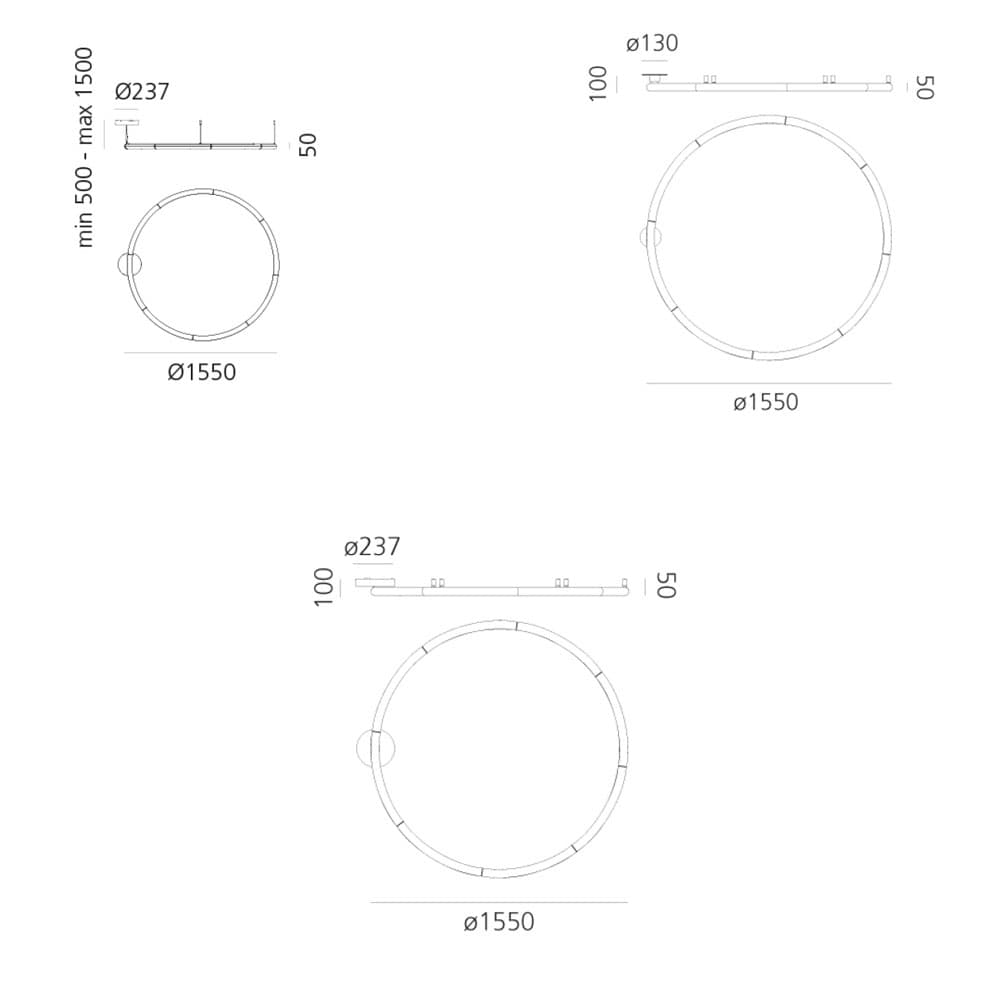 Alphabet Of Light Circular Suspension Lamp by Artemide