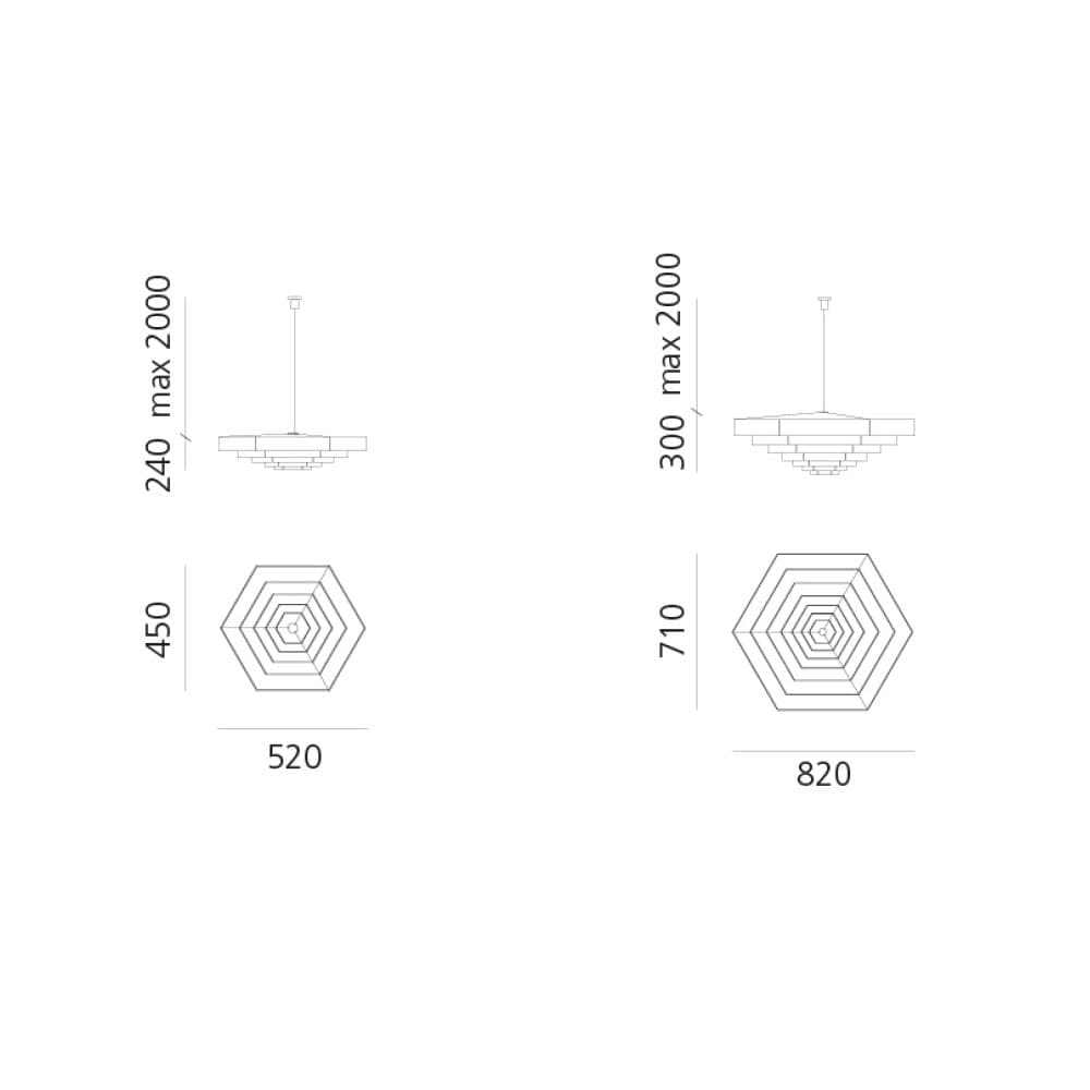 Hexagonal Lamp Suspension Lamp by Artemide