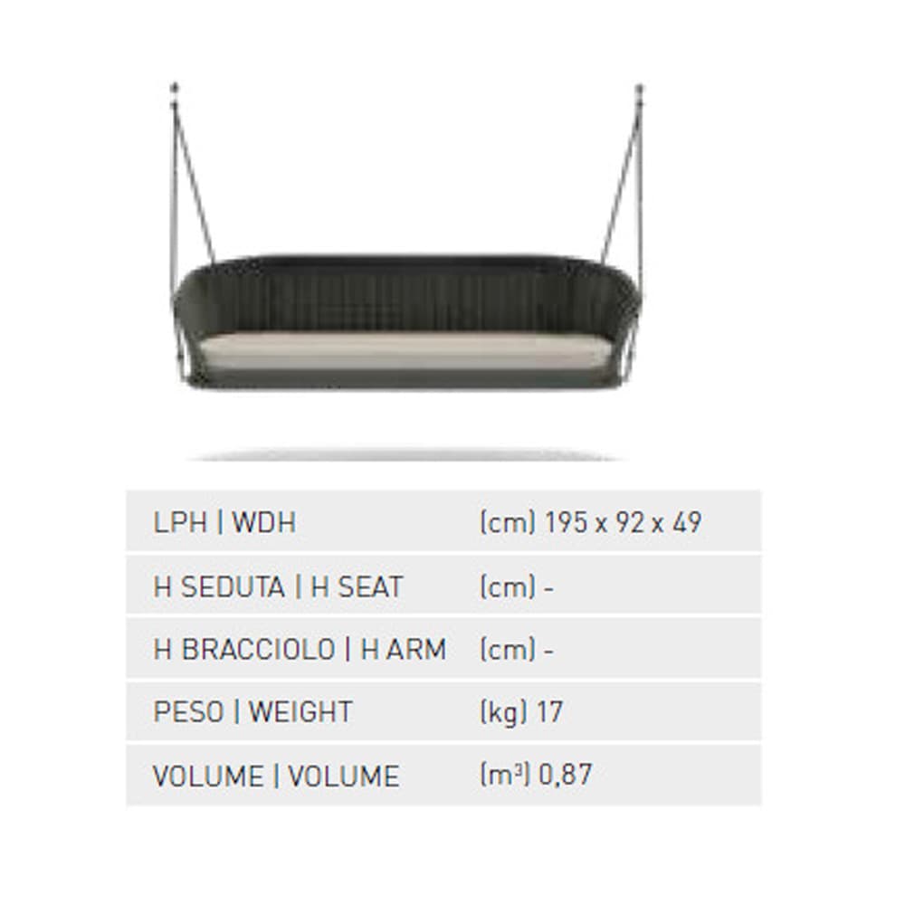 Ludo Suspended Rocking Outdoor Sofa by Atmosphera