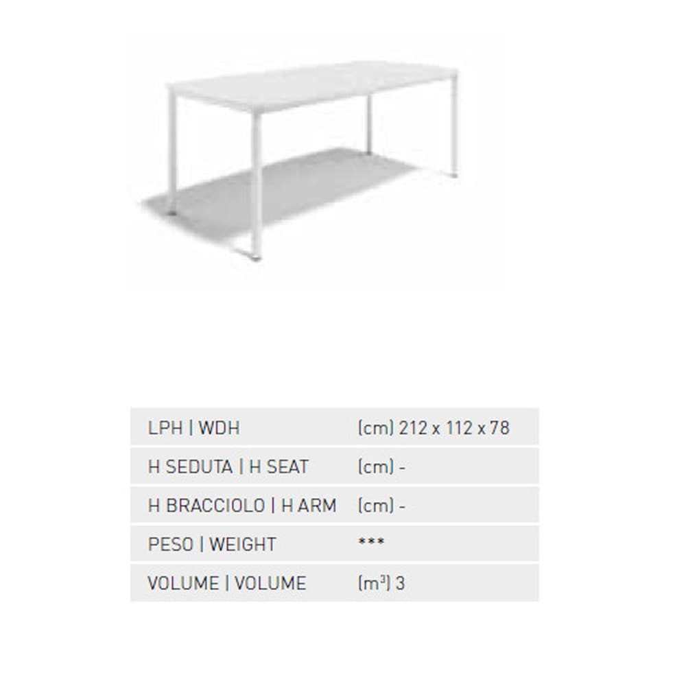 Dulton Rectangular 210 Outdoor Table by Atmosphera