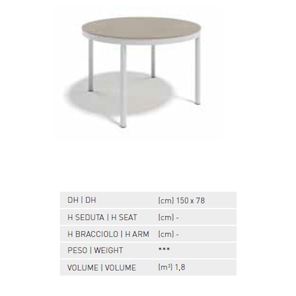 Dulton Round 150 Outdoor Table by Atmosphera