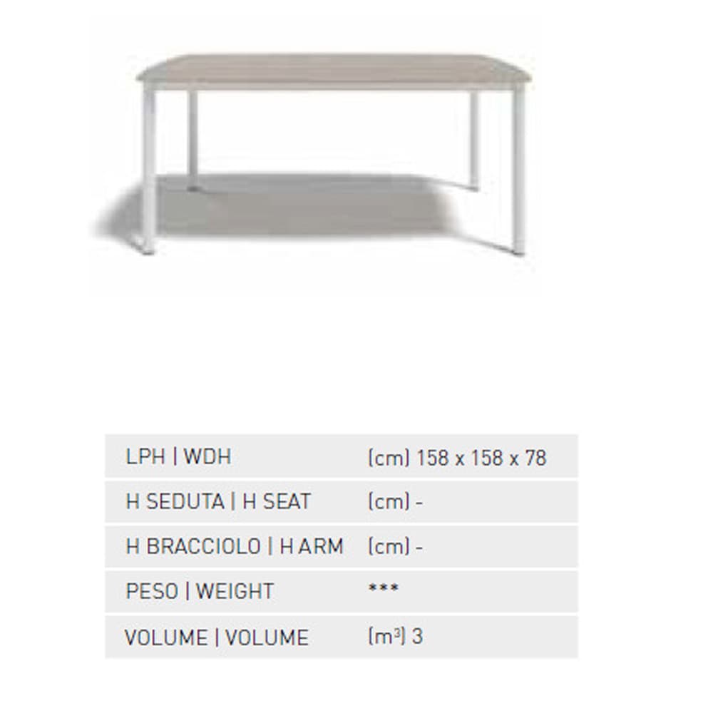 Dulton Square 160 Outdoor Table by Atmosphera