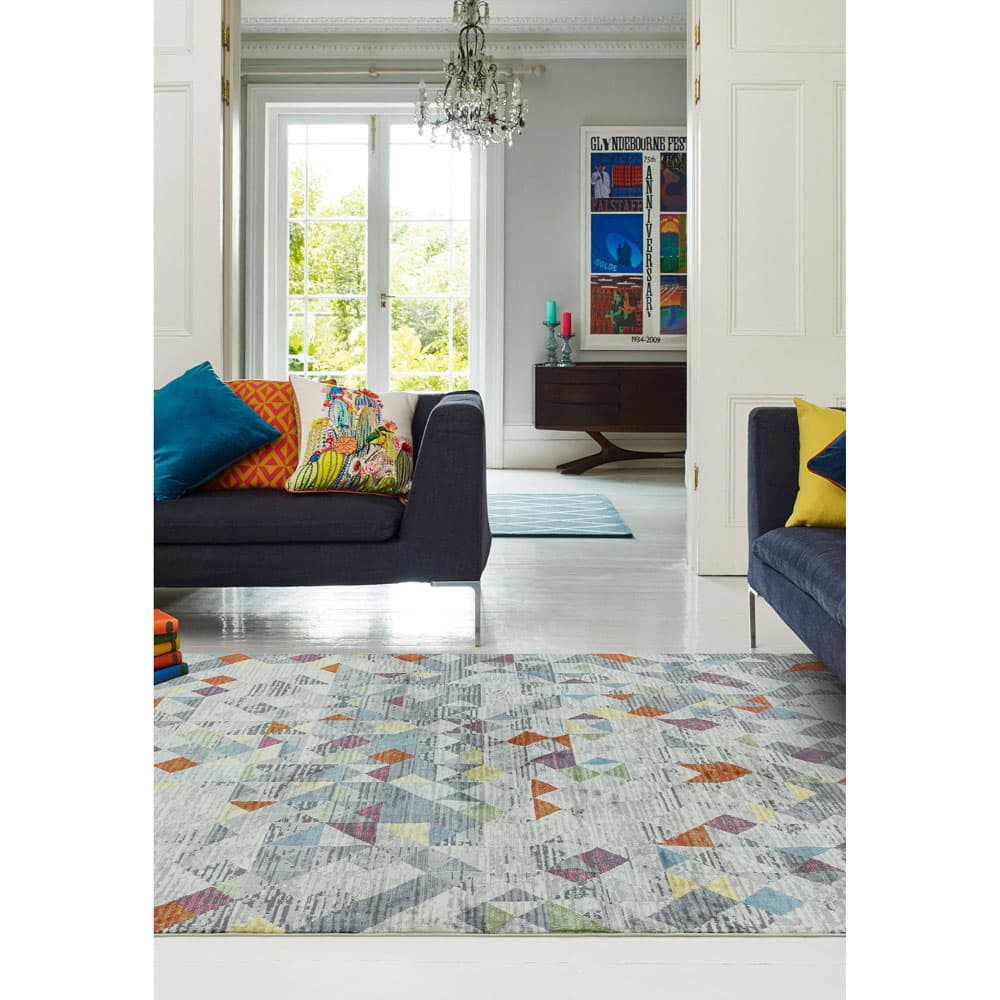 Amelie Am12 Rhombus Grey Rug by Attic Rugs