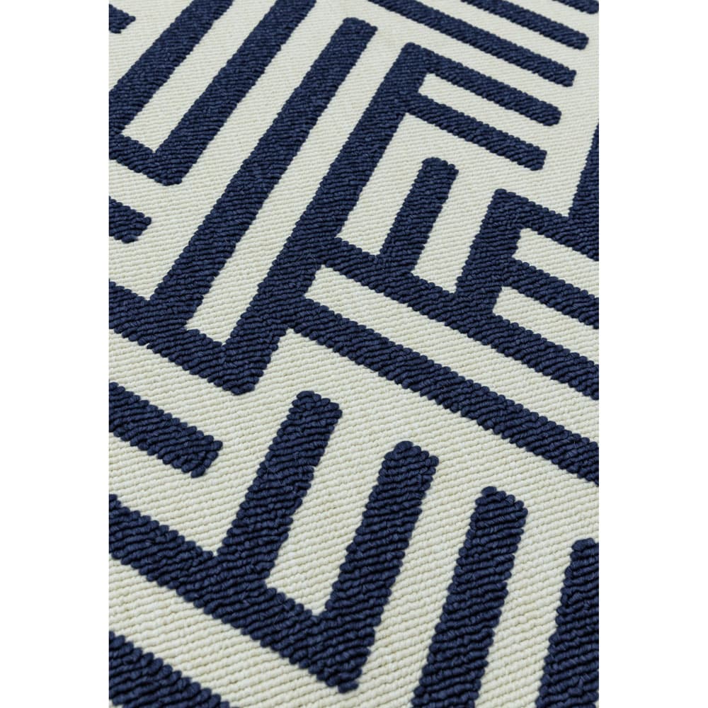 Antibes An04 Blue White Linear Rug by Attic Rugs