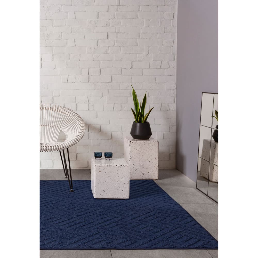 Antibes An05 Blue Linear Rug by Attic Rugs