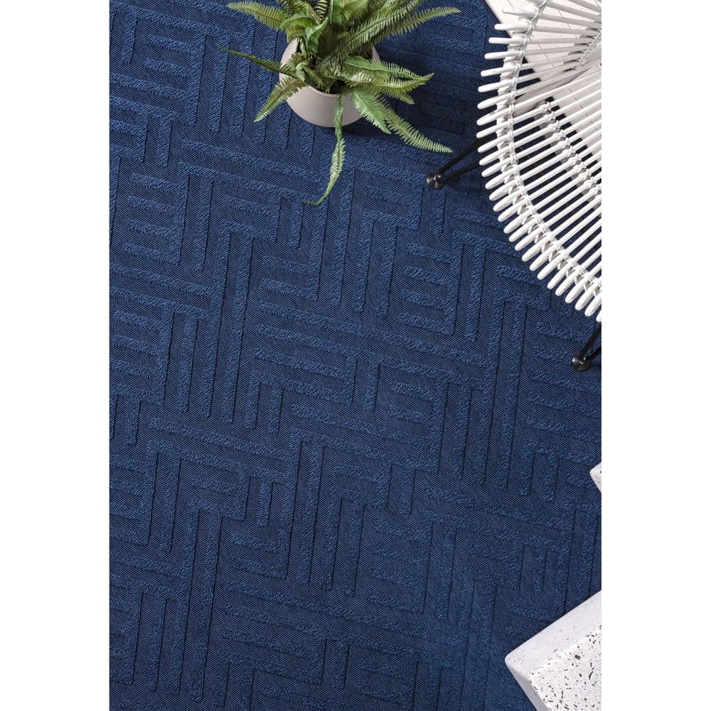 Antibes An05 Blue Linear Rug by Attic Rugs