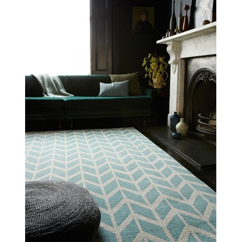 Arlo Chevron Blue Ar05 Rug by Attic Rugs