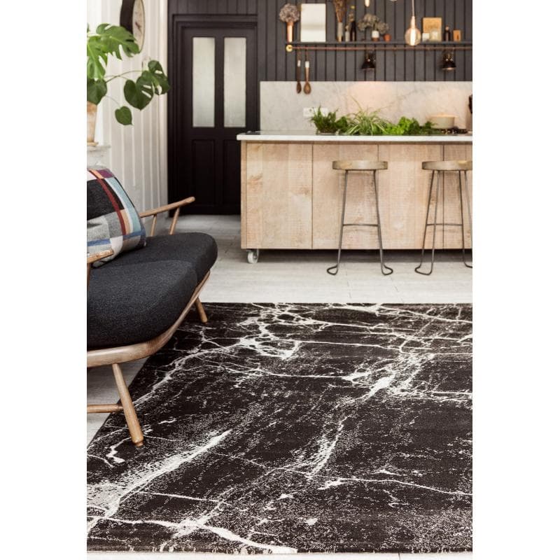 Cosmos 02 Black Marble Rug by Attic Rugs