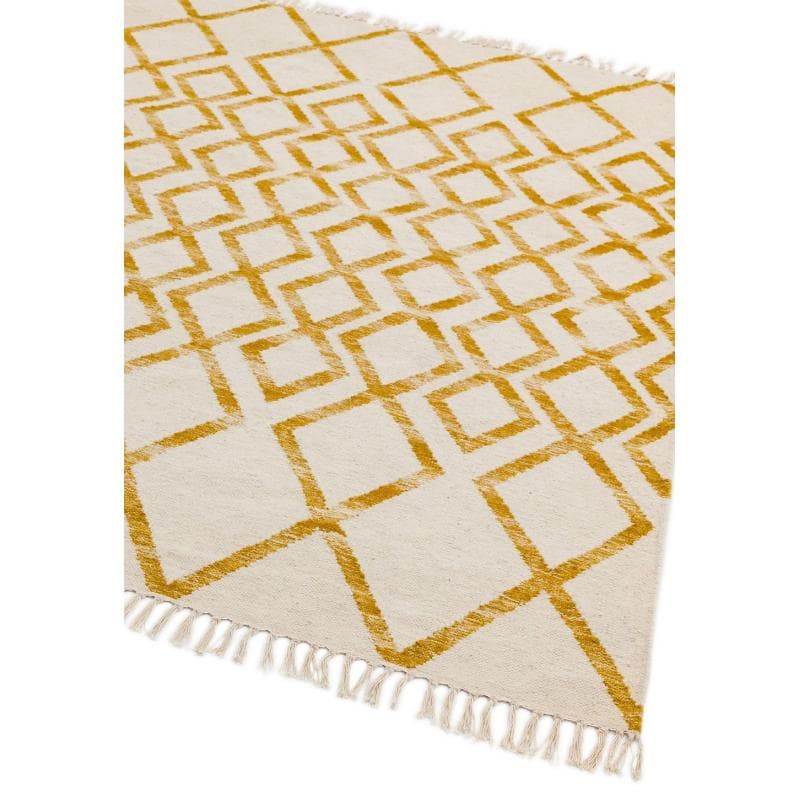 Hackney Diamond Yellow Rug by Attic Rugs